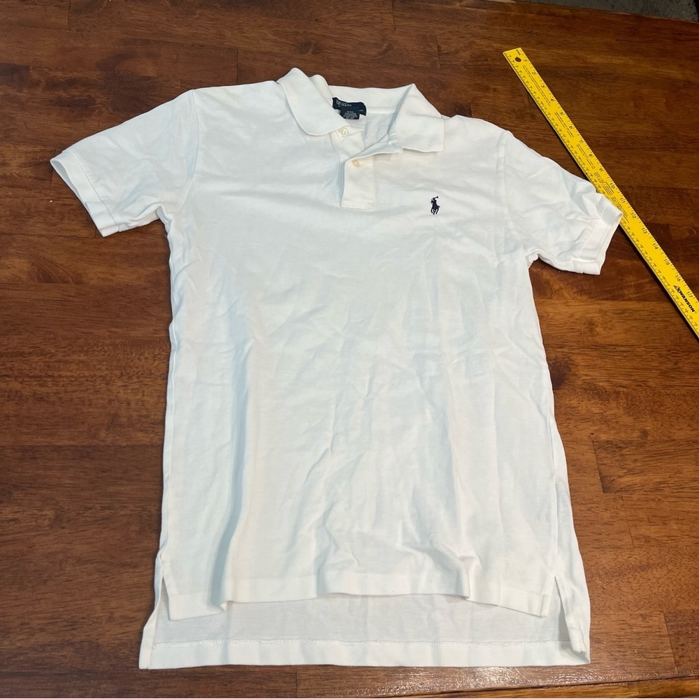 Polo by Ralph Lauren Boys White Polo Shirt size large 16/18